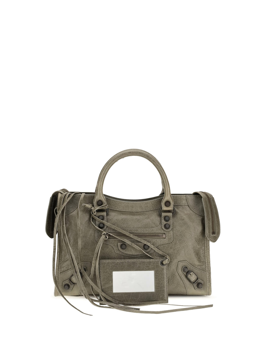 Small Le City Handbag Army Green Lamb Ovis Aries Handbags
