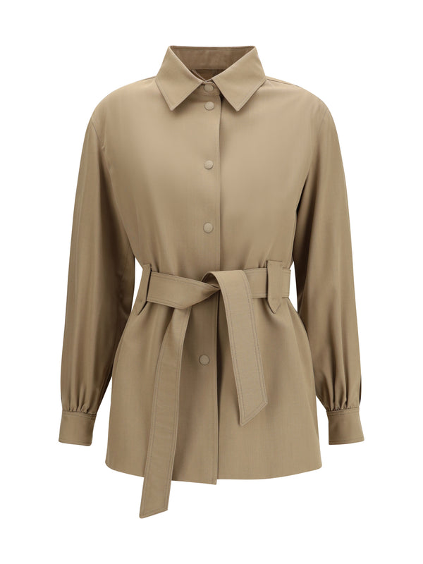 Max Mara 100% virgin wool (Fleece Ovis Aries) jacket in beige