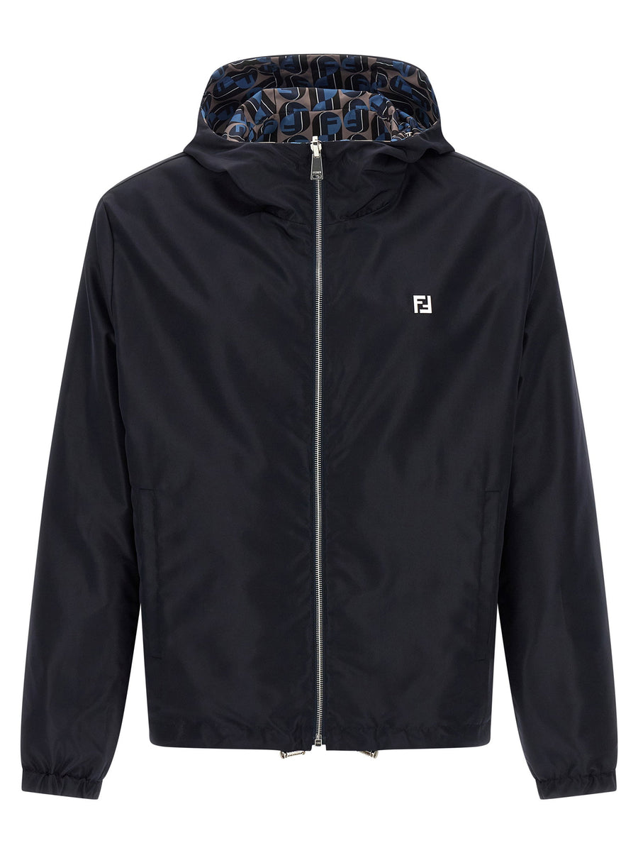 Fendi Reversible Technical Fabric Windbreaker — Black