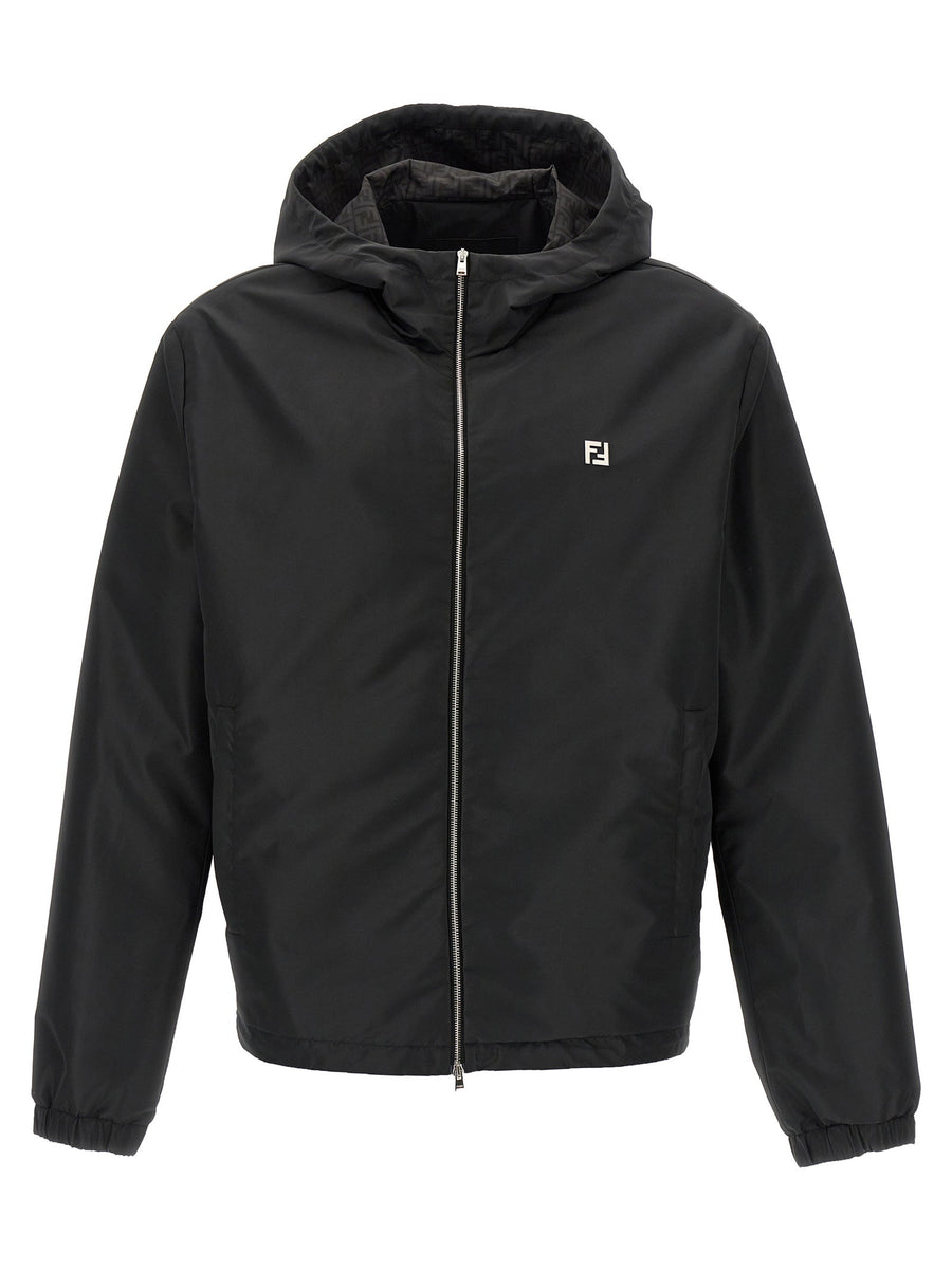 Fendi Logo Tech Fabric Blouson — Black