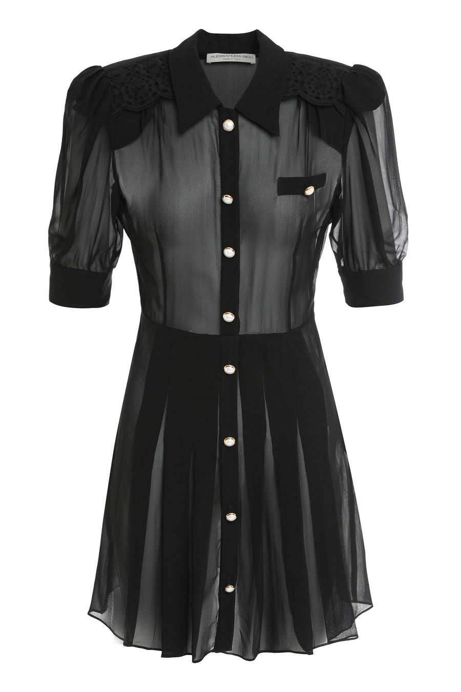 Black Mini Chemise Dress Silk