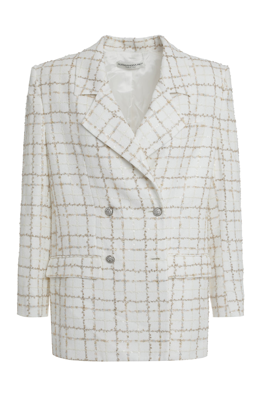 Double-Breasted Elegant Jacket White Polyamide Blazers