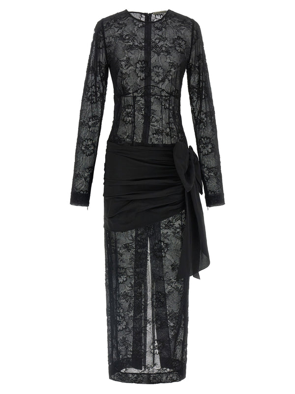 Alessandra Rich Lace Bustier Dress — Black