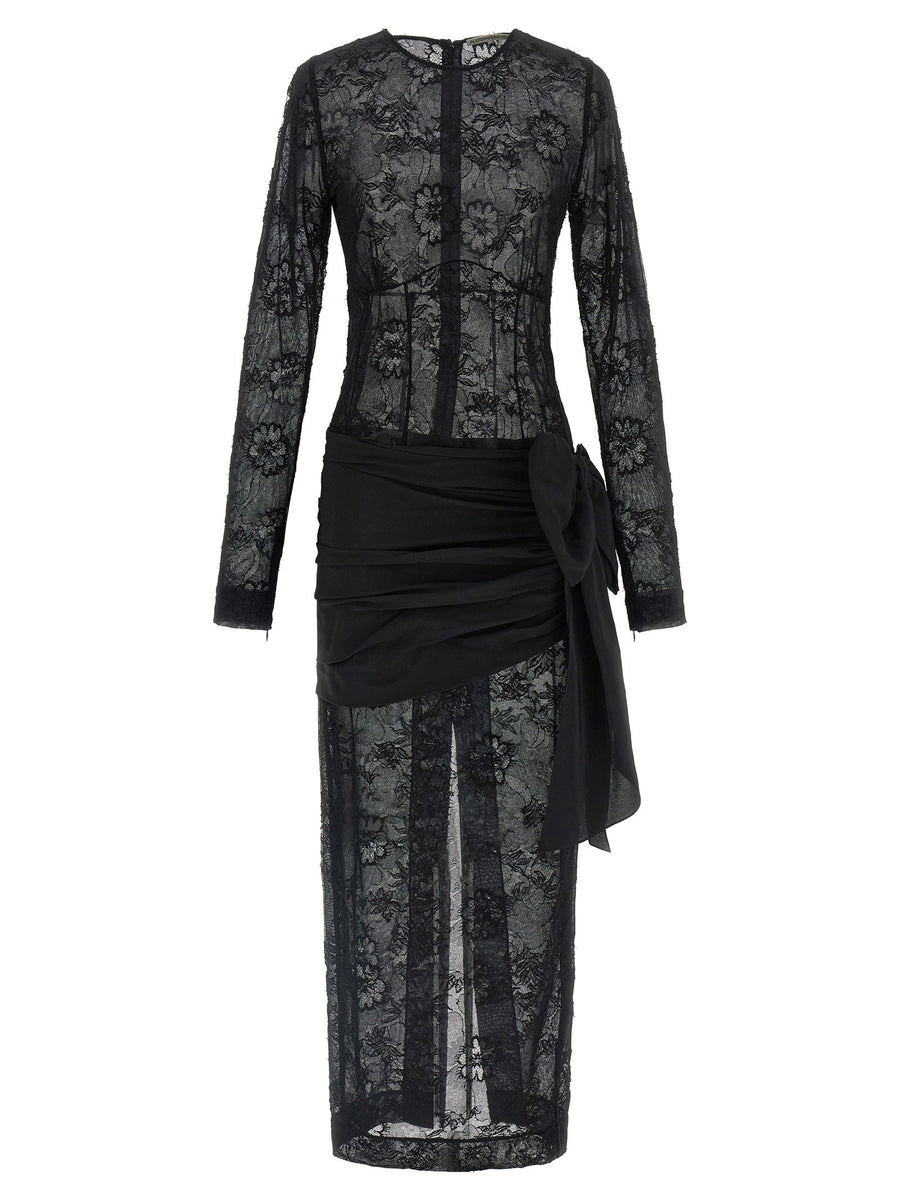Alessandra Rich Lace Bustier Dress — Black