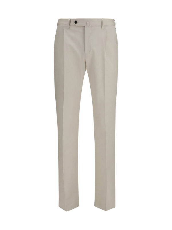 Germano 100% Merino Wool trousers in beige