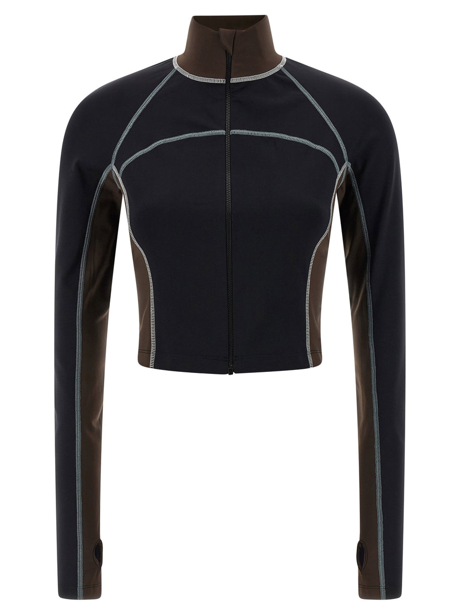 Fendi Color-Block Technical Fabric Sweatshirt — Black
