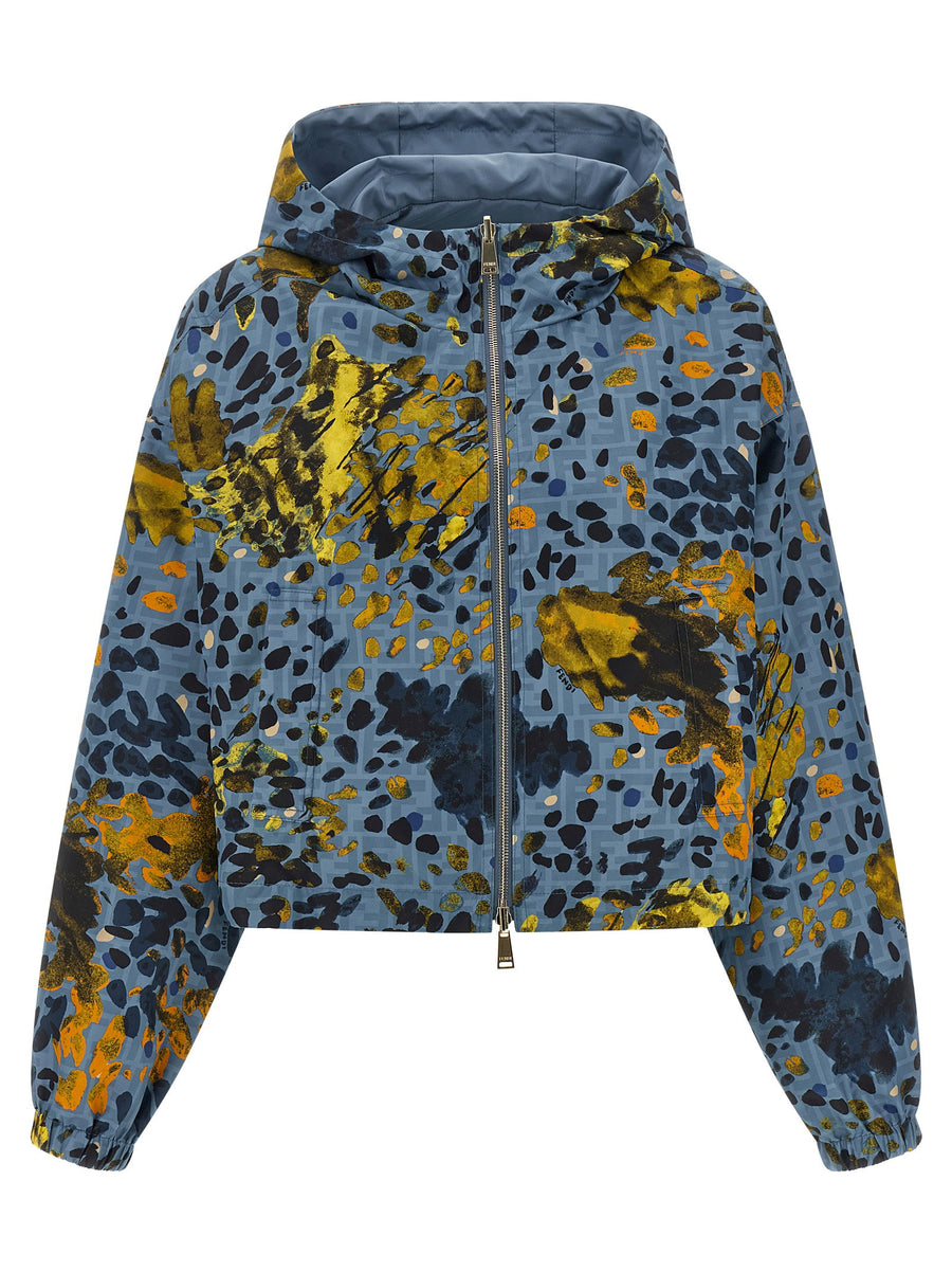 Fendi Reversible Windbreaker Jacket — blue