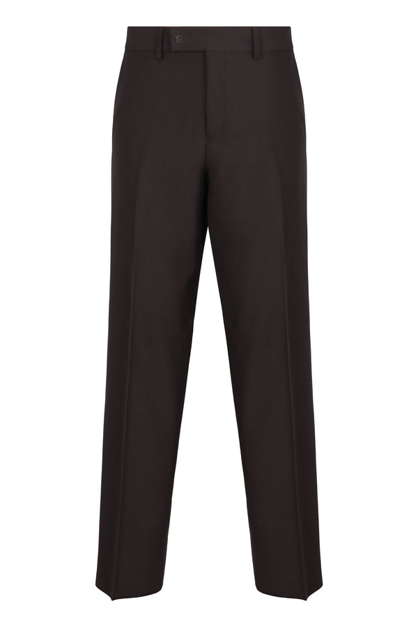 Wool Chinos Coffee Polyester