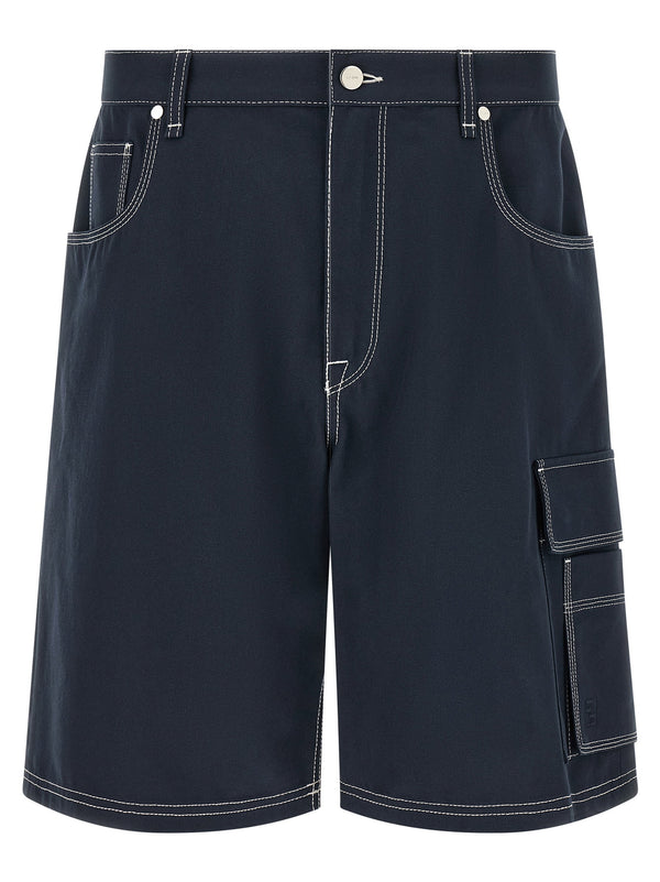 Fendi Bermuda Cargo Shorts — Navy