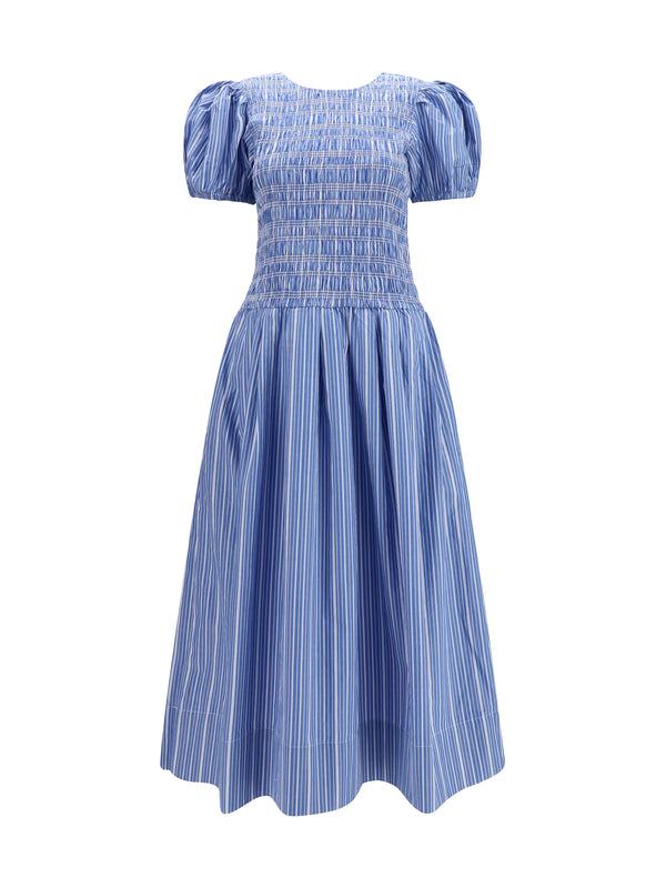 Ganni 100% Cotton dress in navy