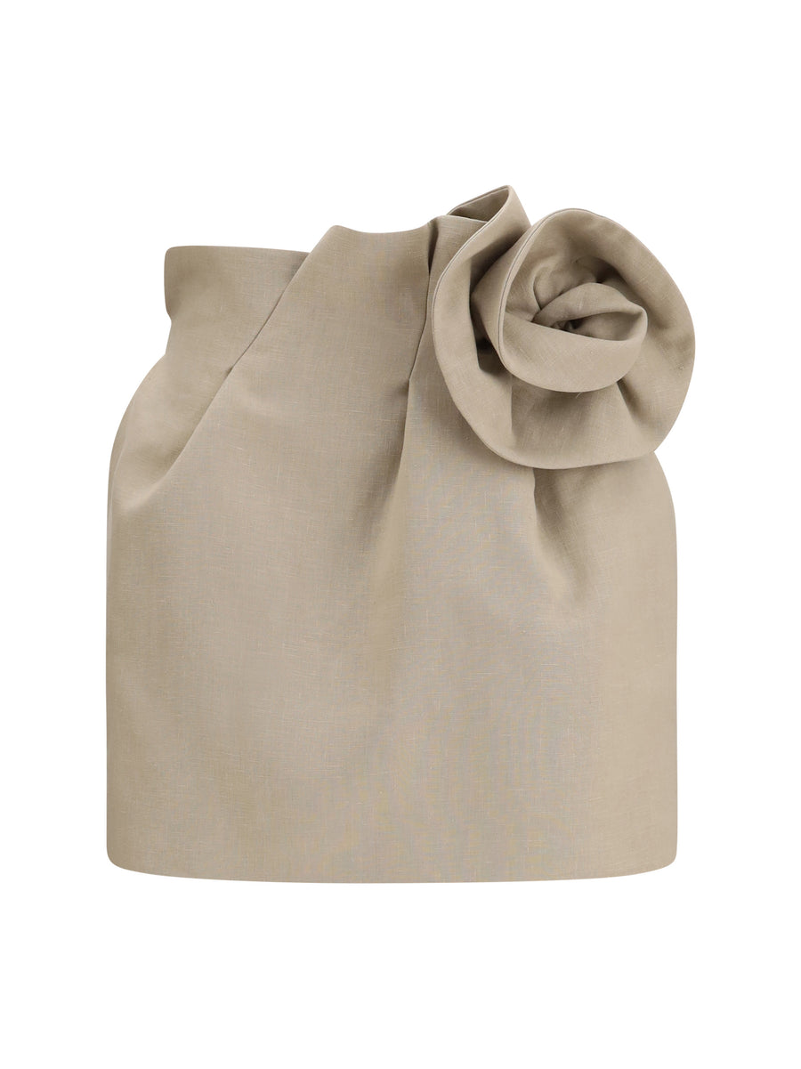 Magda Butrym 99% Linen mini skirt in beige
