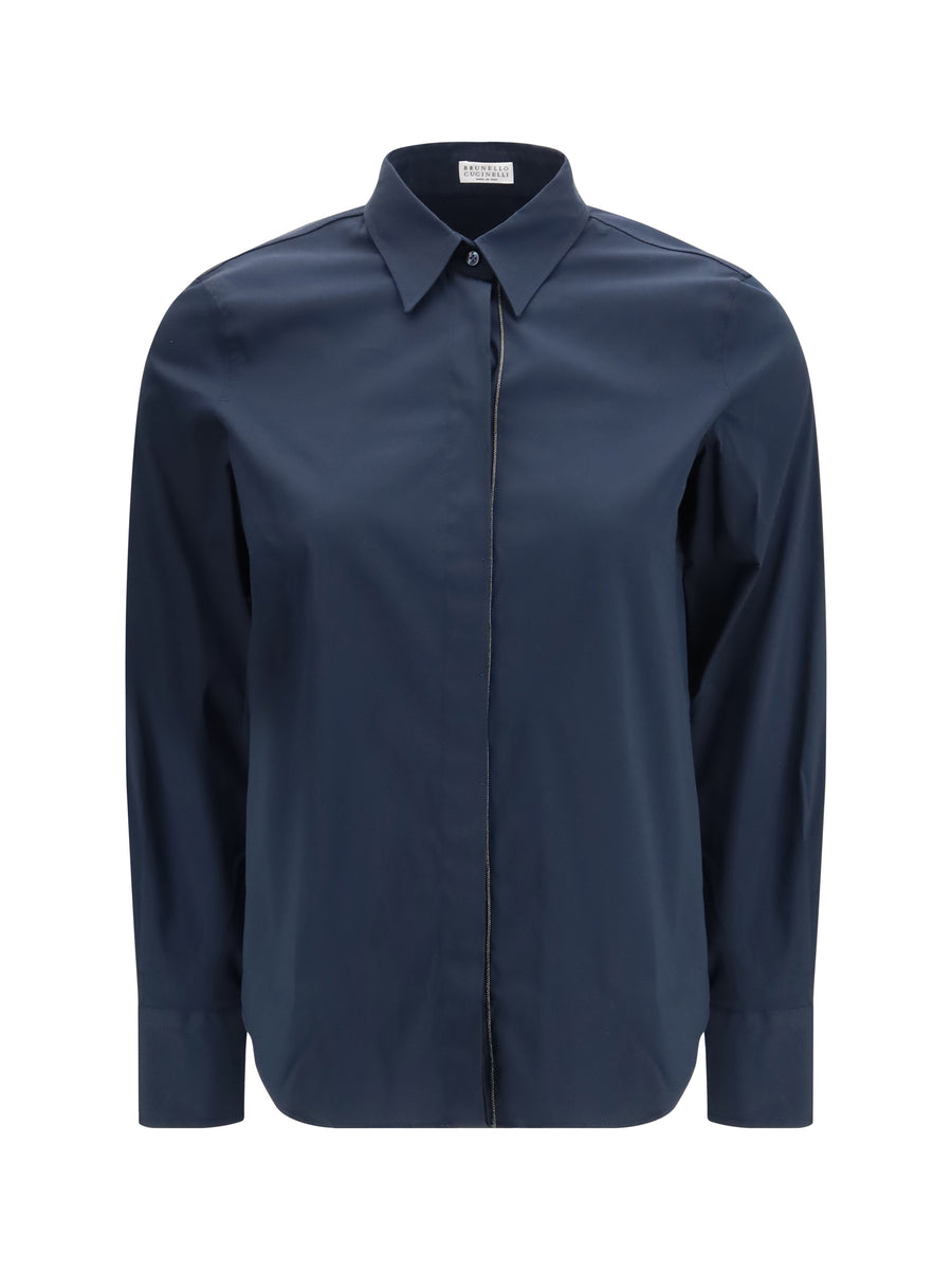 Brunello Cucinelli 72% Cotton; 23% Polyamide; 5% Elastane shirt in navy