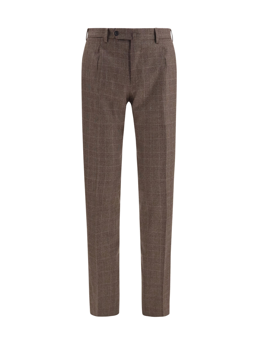 Germano 99% fleece wool trousers in brown