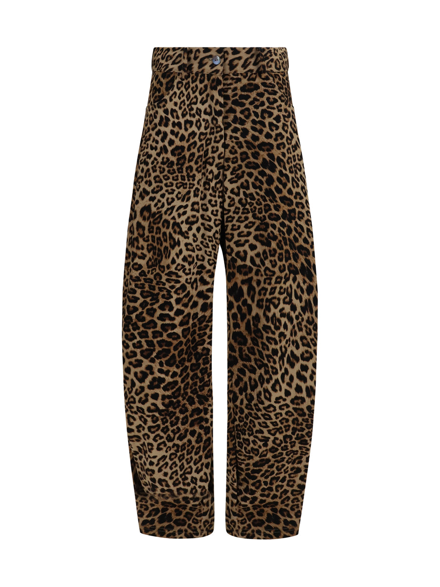 Barrel Pants Animalier Cotton; Elastane