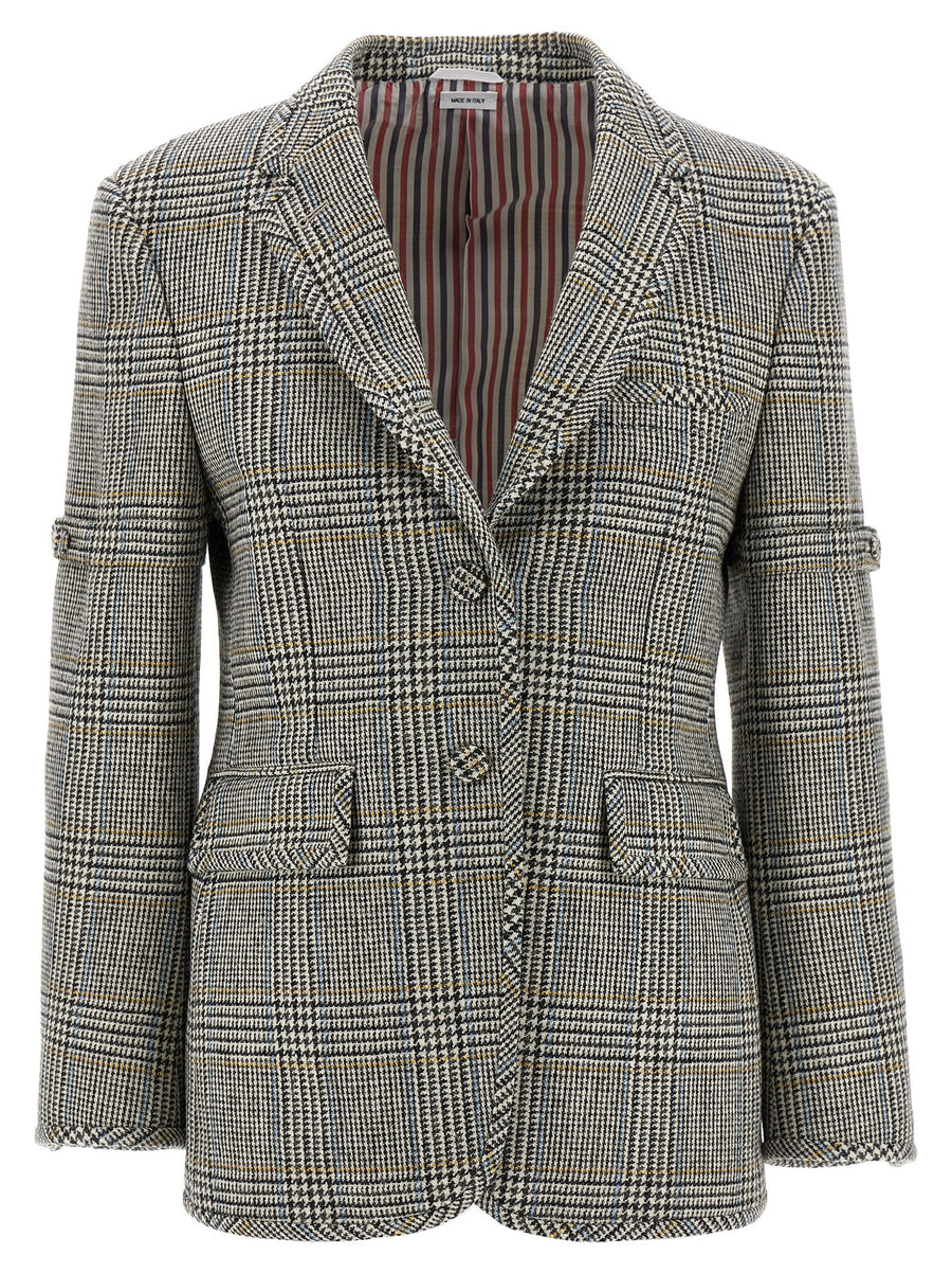 معطف Thom Browne برينس أوف ويلز بليزر — رمادي
