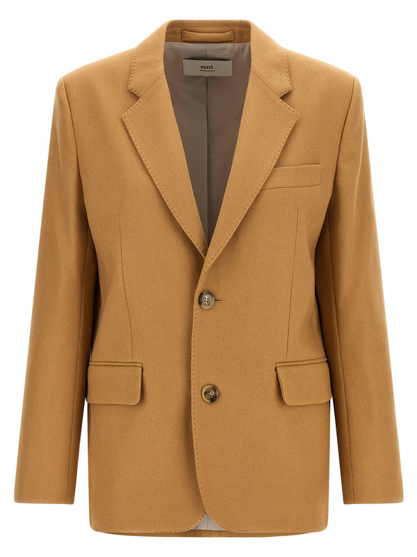 Ami Paris Wool Blazer — Camel