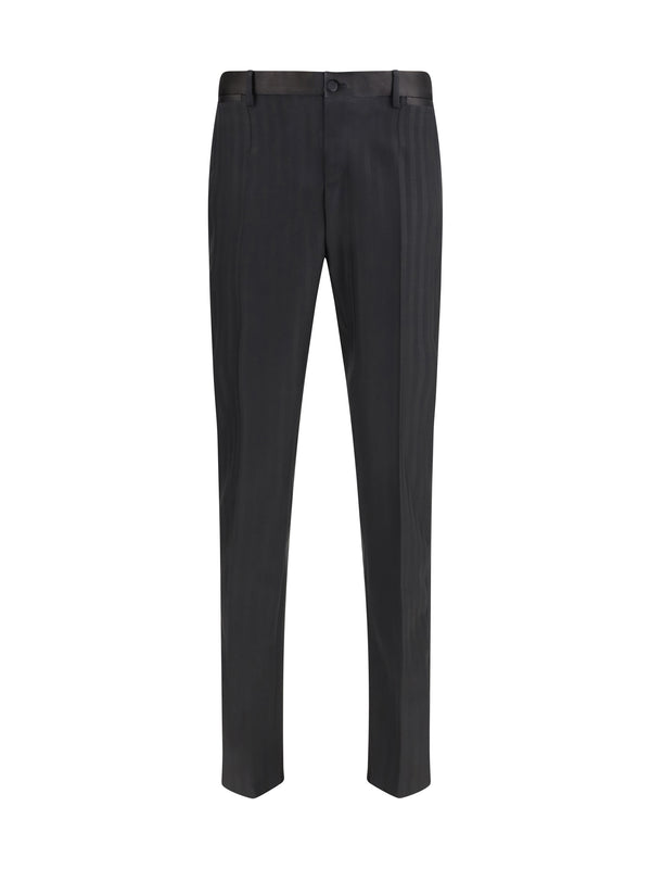 Dolce & Gabbana 90% Fleece Wool Ovis Aries trousers in black