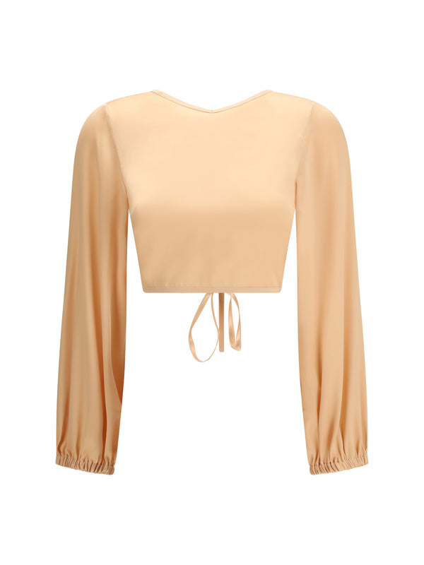 Kristina Ti Outer: 93% Silk blouse in orange