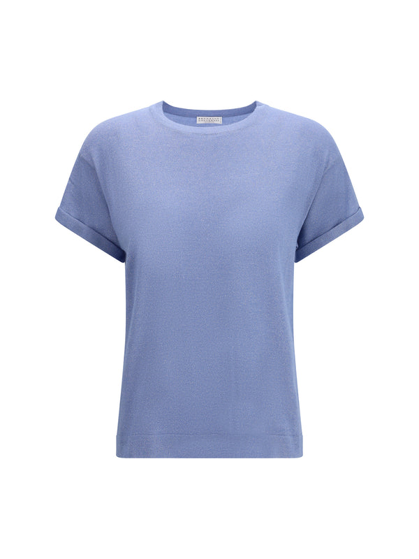 Brunello Cucinelli 51% cashmere t-shirt in blue