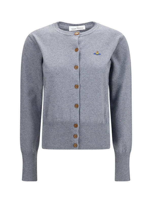 Bea Cardigan Dark Grey Melange Cotton; Kashmir/capra Hircus