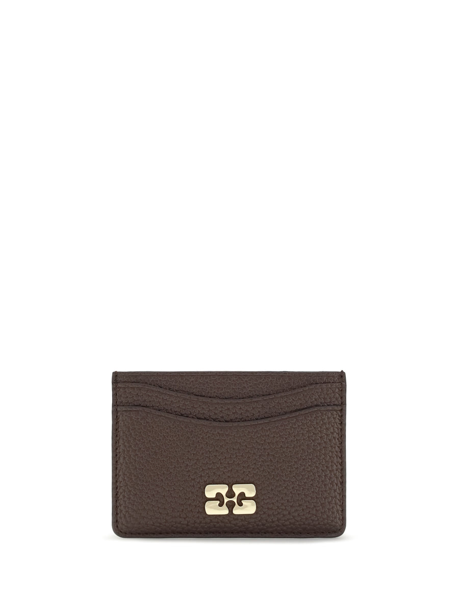 Ganni 48% recycled polyester; 52% thermoplastic polyurethane card case in brown