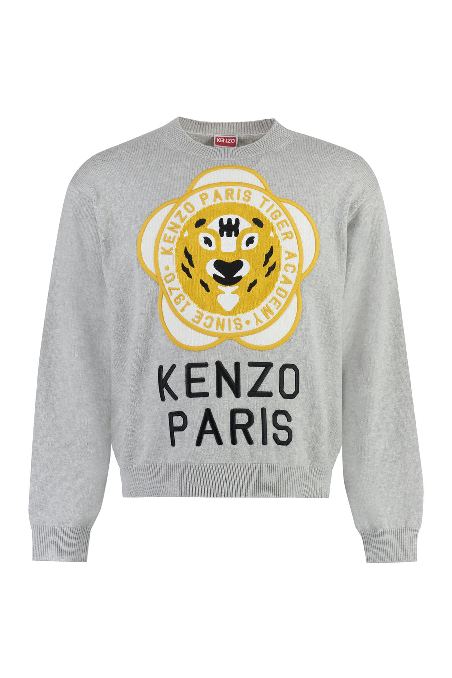 Wool-Blend Crew-Neck Sweater Grey Sweatshirts