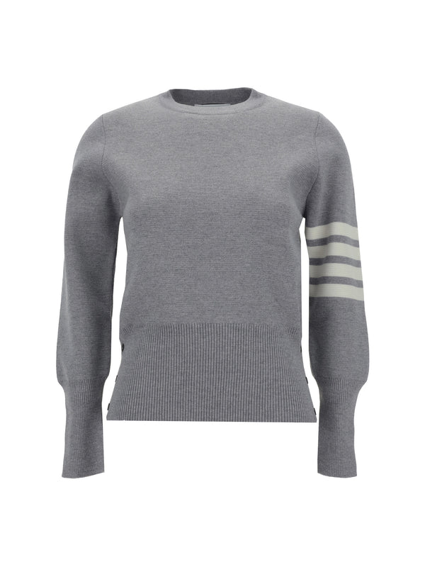 Thom Browne 100% Fleece Wool Ovis Aries sweater in gray