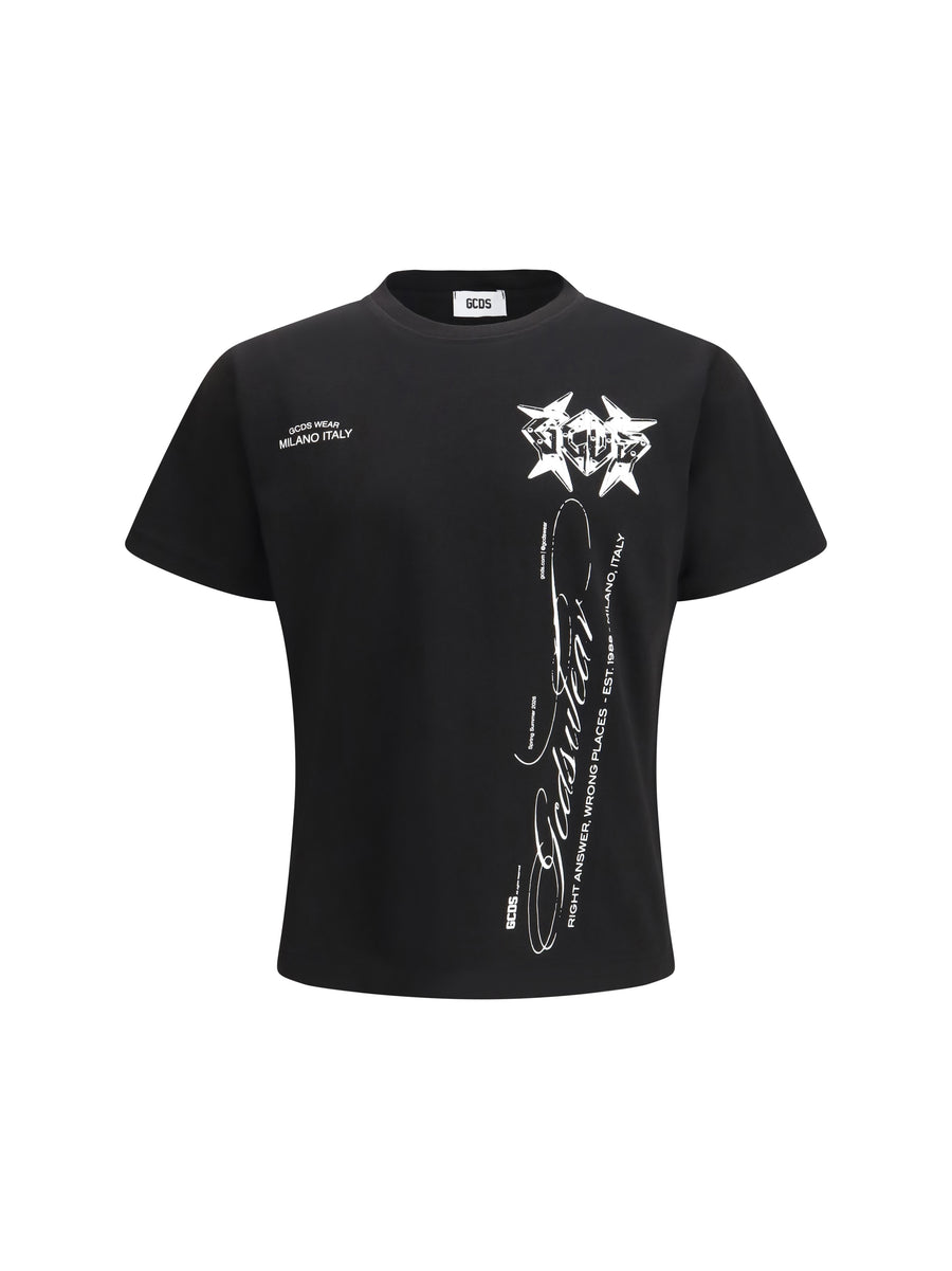 GCDS 100% cotton t-shirt in black