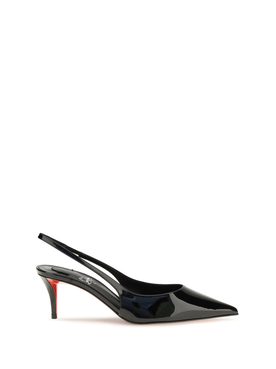 Miss Z Slingback Patent Leather Pumps Black/lin Black