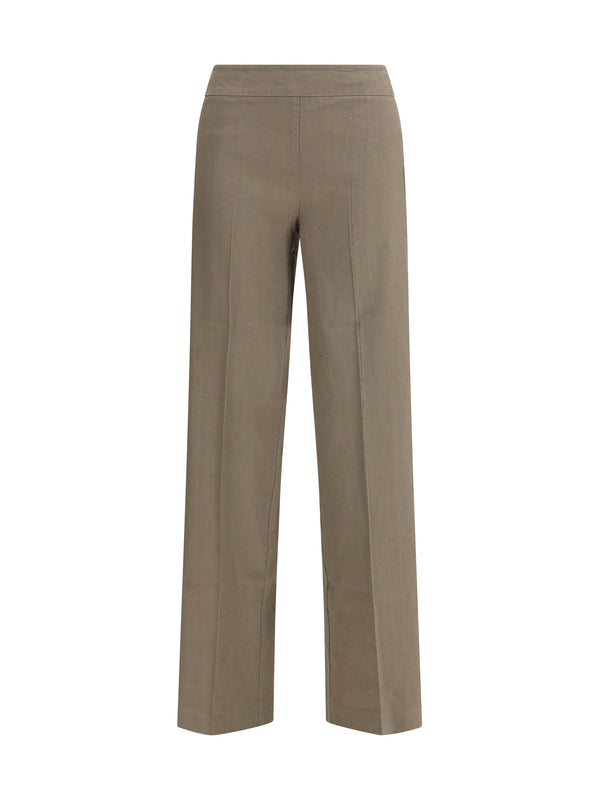 Avenue Montaigne 60% LINEN; 37% RAYON; 3% SPANDEX trousers in moss