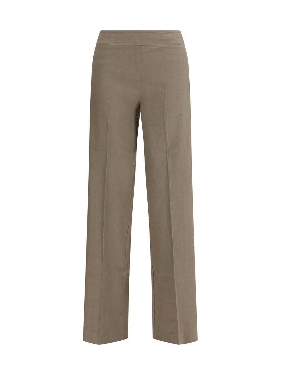 Avenue Montaigne 60% LINEN; 37% RAYON; 3% SPANDEX trousers in moss