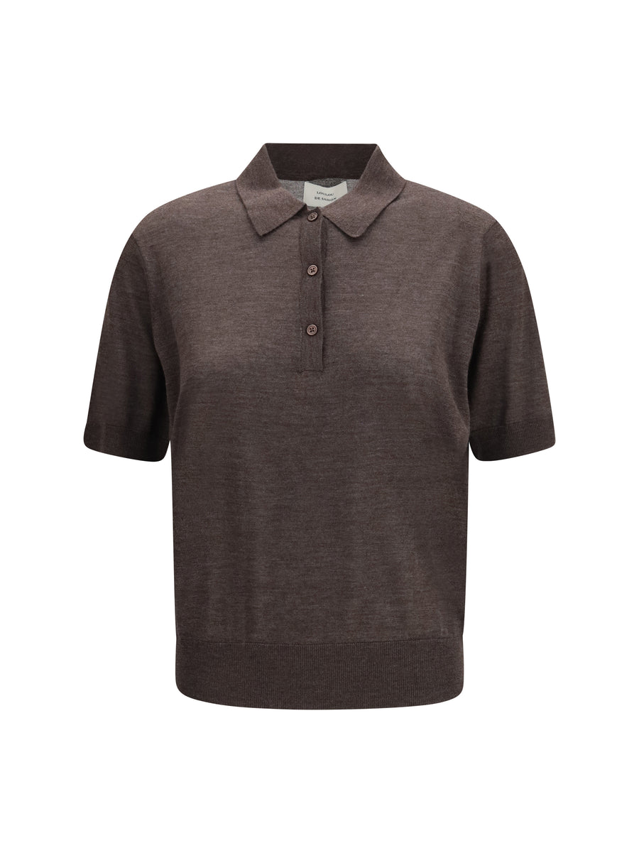 Loulou De Saison 100% Cashmere polo in brown