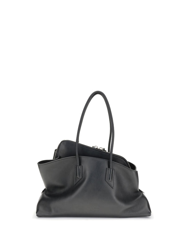 The Attico 100% Calf Leather Bos Taurus shoulder bag in black