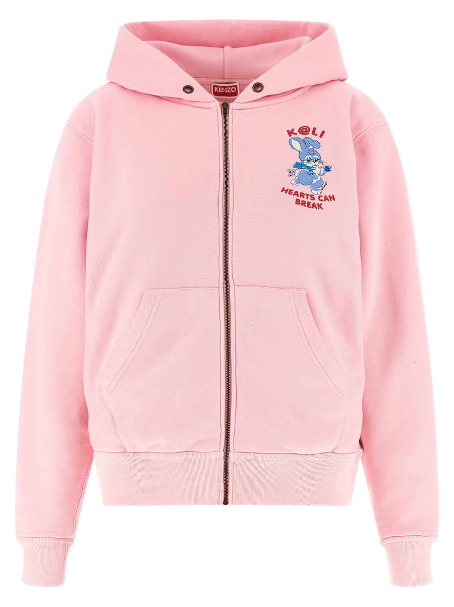 Kenzo Cartoon Graphic Print Hoodie — Pink