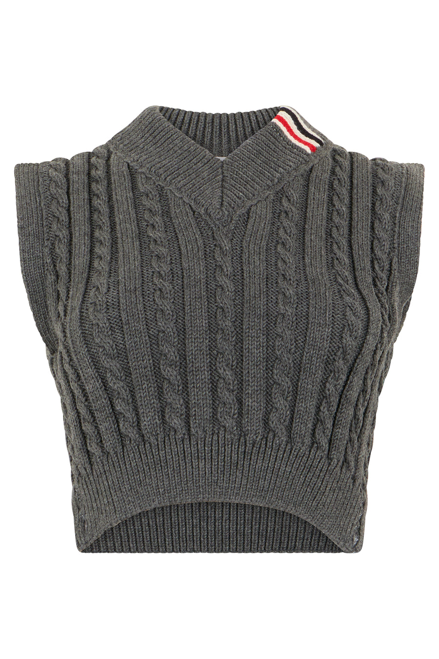 Woven Wool Vest Medium Grey Virgin Knitwear