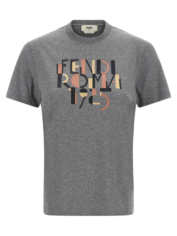 تيشيرت Fendi شعار بطبعة جيرسيه — رمادي
