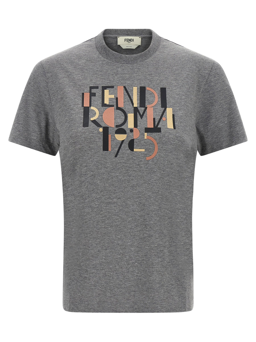 تيشيرت Fendi شعار بطبعة جيرسيه — رمادي