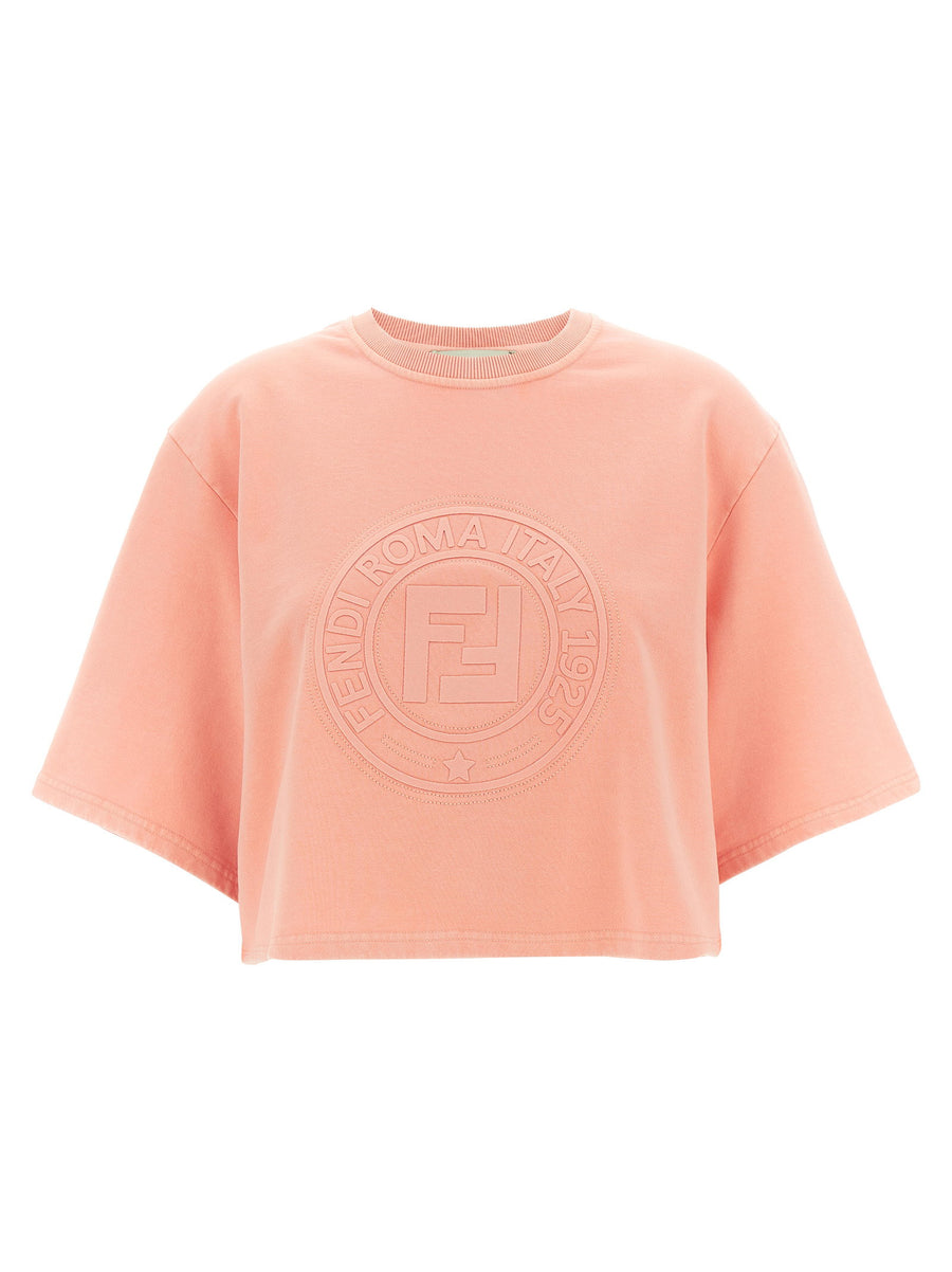 Fendi 3D Logo Embroidery Sweatshirt — Pink