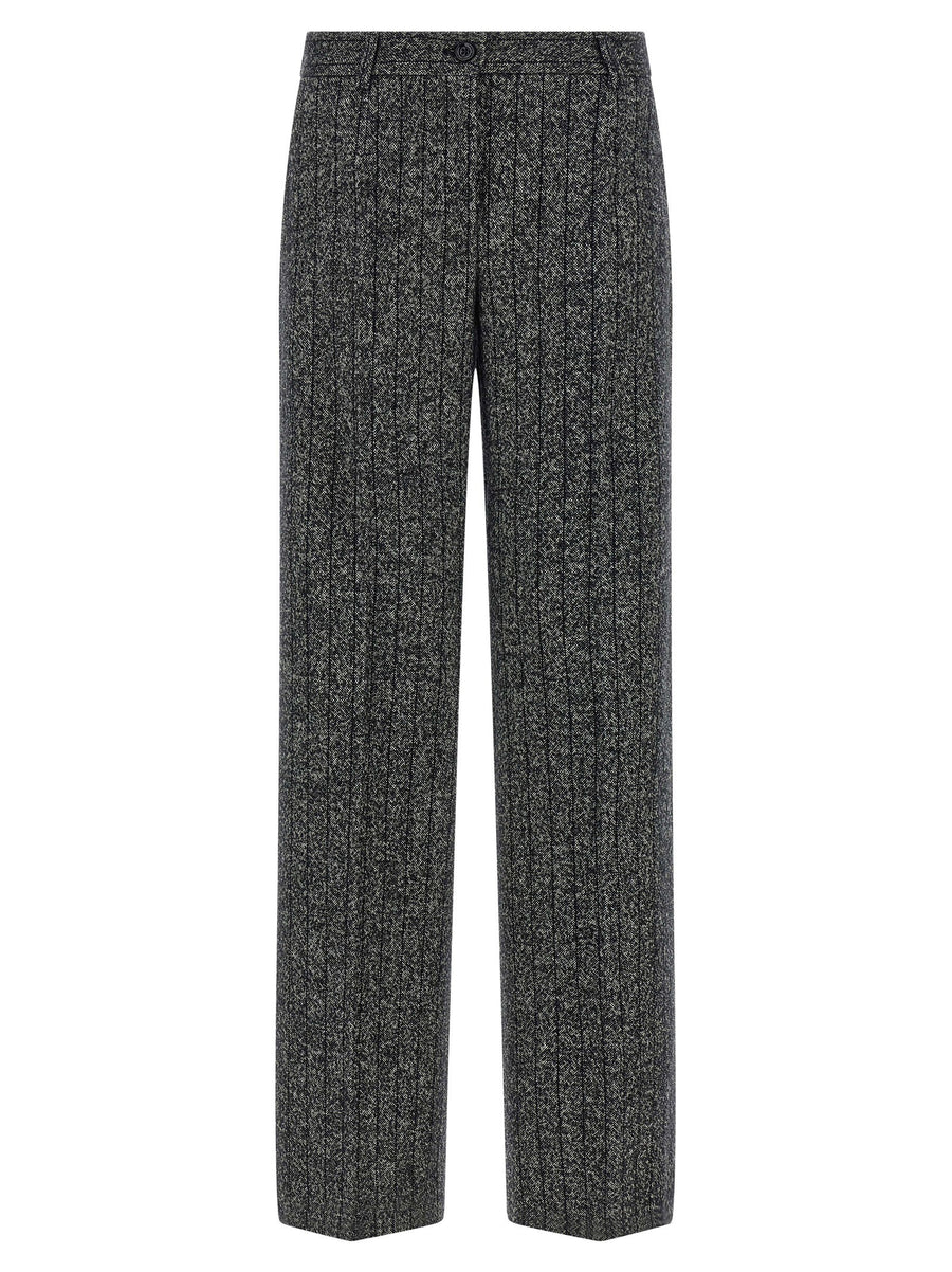 Dolce & Gabbana Striped Wool Trousers — Charcoal