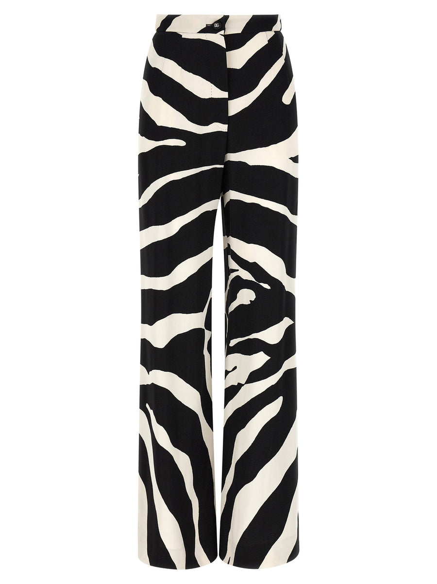 Dolce & Gabbana Zebra Print Trousers — Black