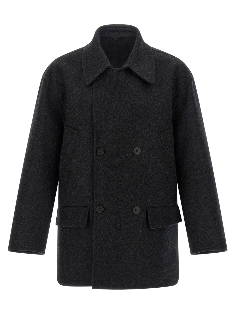 Fendi Wool Felt Coat — Charcoal