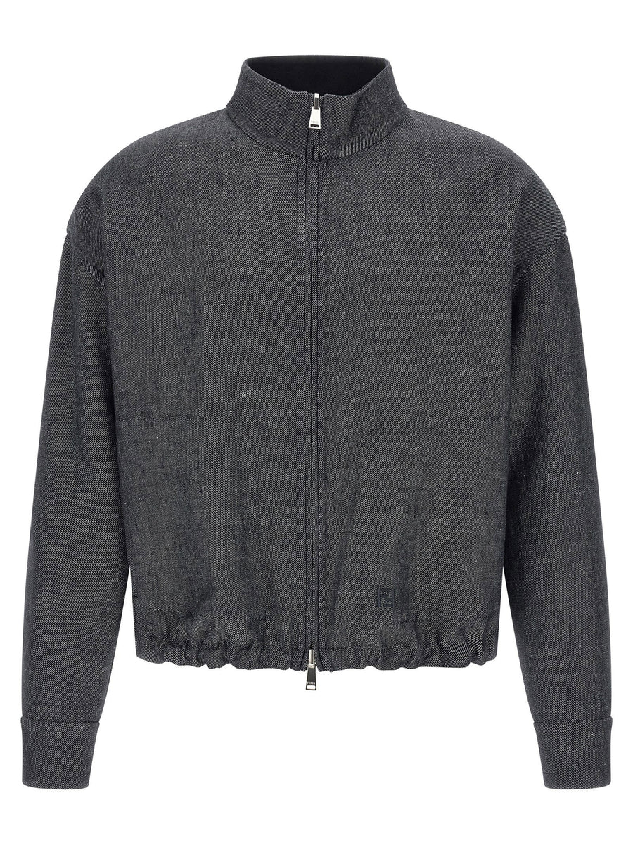 Fendi Reversible Wool Blouson — Gray