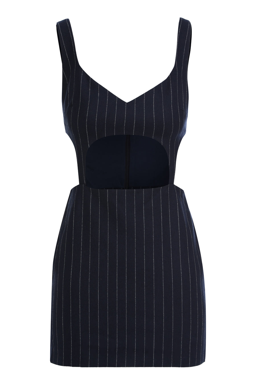 Wool Mini Dress With V-Neckline Blue