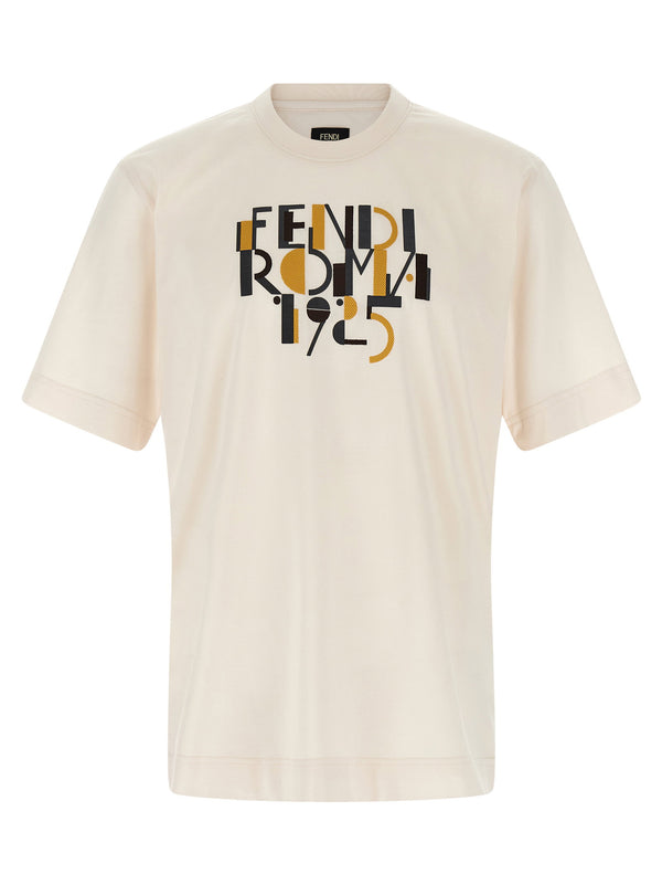 Fendi Logo Print T-shirt — Cream