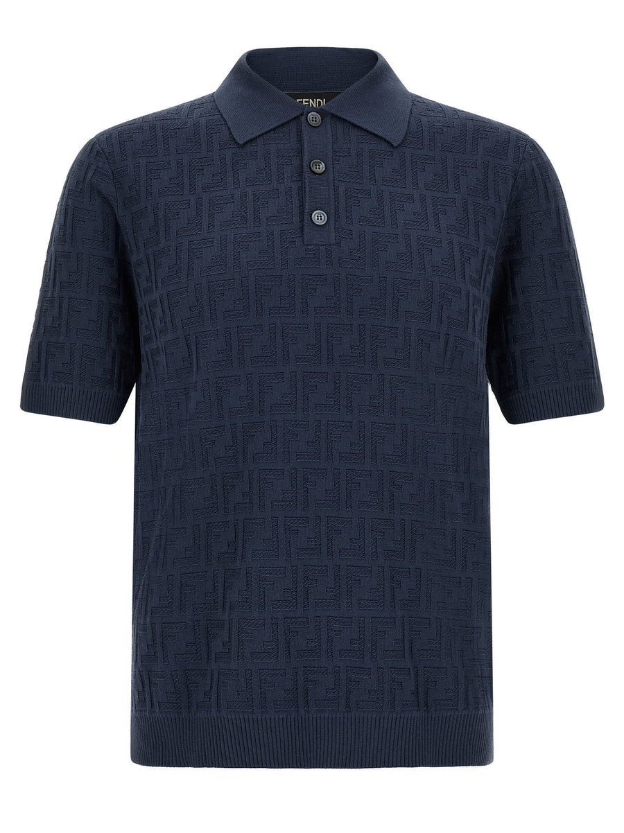 Fendi FF Jacquard Polo — Navy