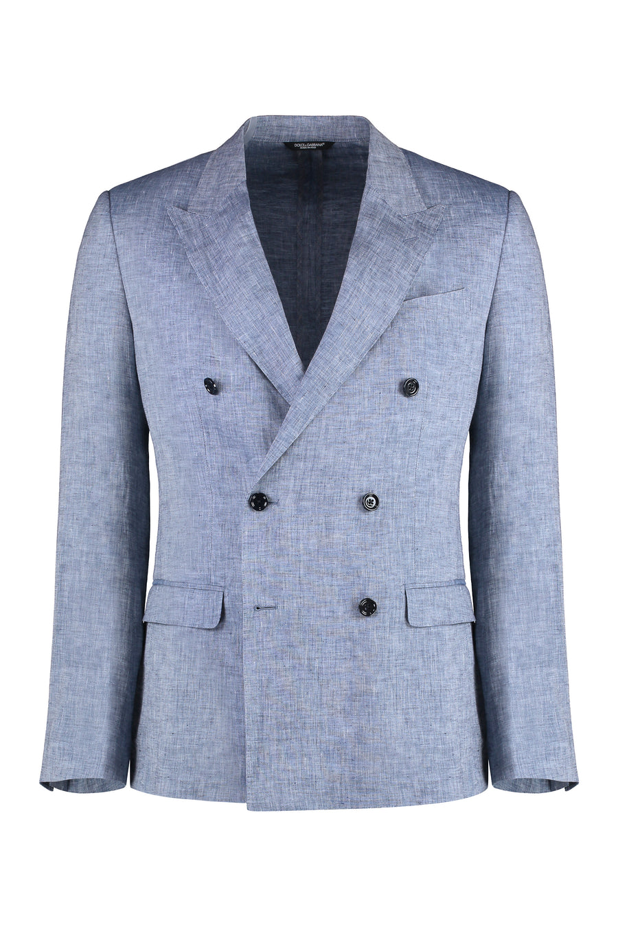 Double-Breasted Linen Jacket Blue Suit & Dinner