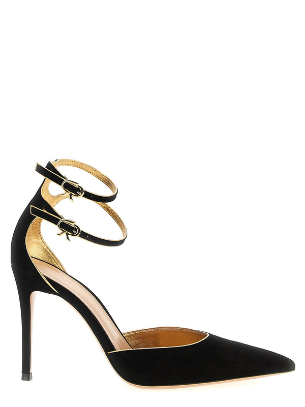 حقيبة Gianvito Rossi إفيت كعب — أسود