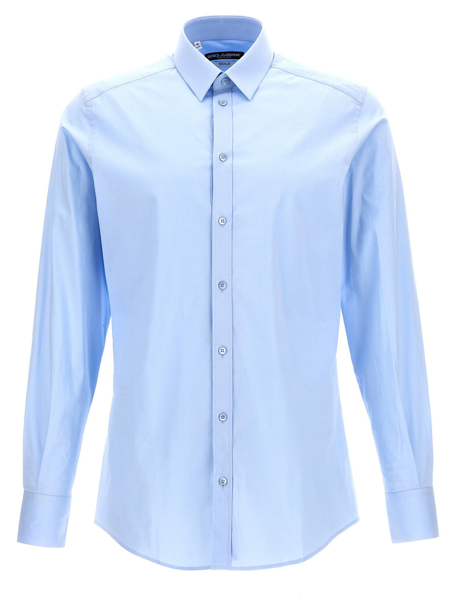 Dolce & Gabbana Stretch Cotton Shirt — Light Blue