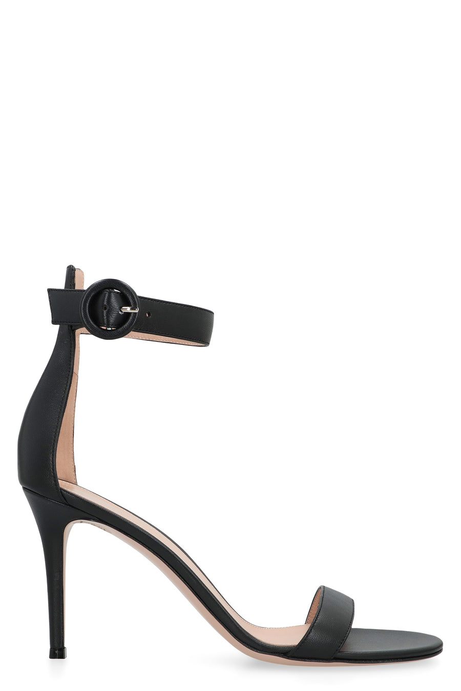 Heeled Sandals With Stiletto Heel Black Leather