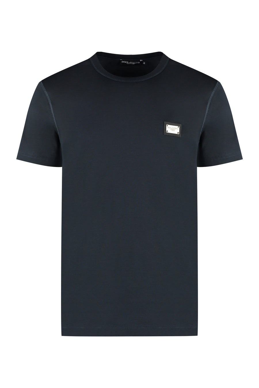 Cotton Crew-Neck T-Shirt Blue T-shirts
